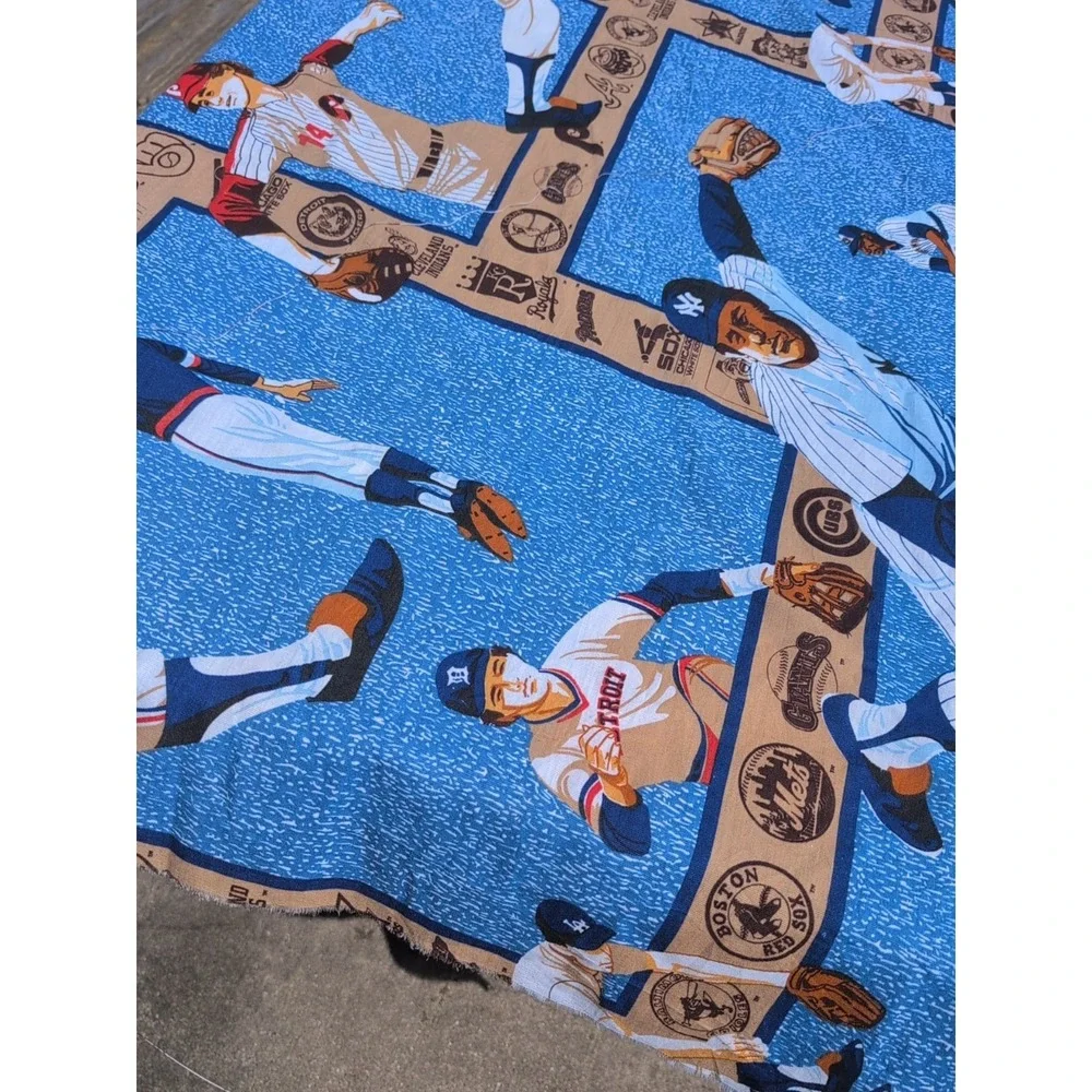 Vntg MLB Baseball print Cotton Fabric 104